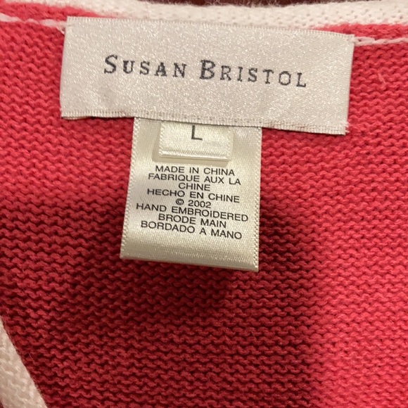 NWT Susan Bristol Embroidered Floral Sweater Size Large - Picture 6 of 8